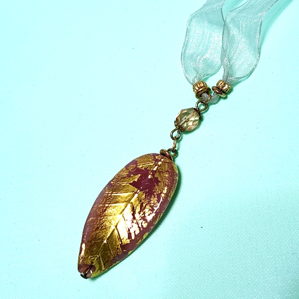 Paula Baker Murano Leaf Necklace